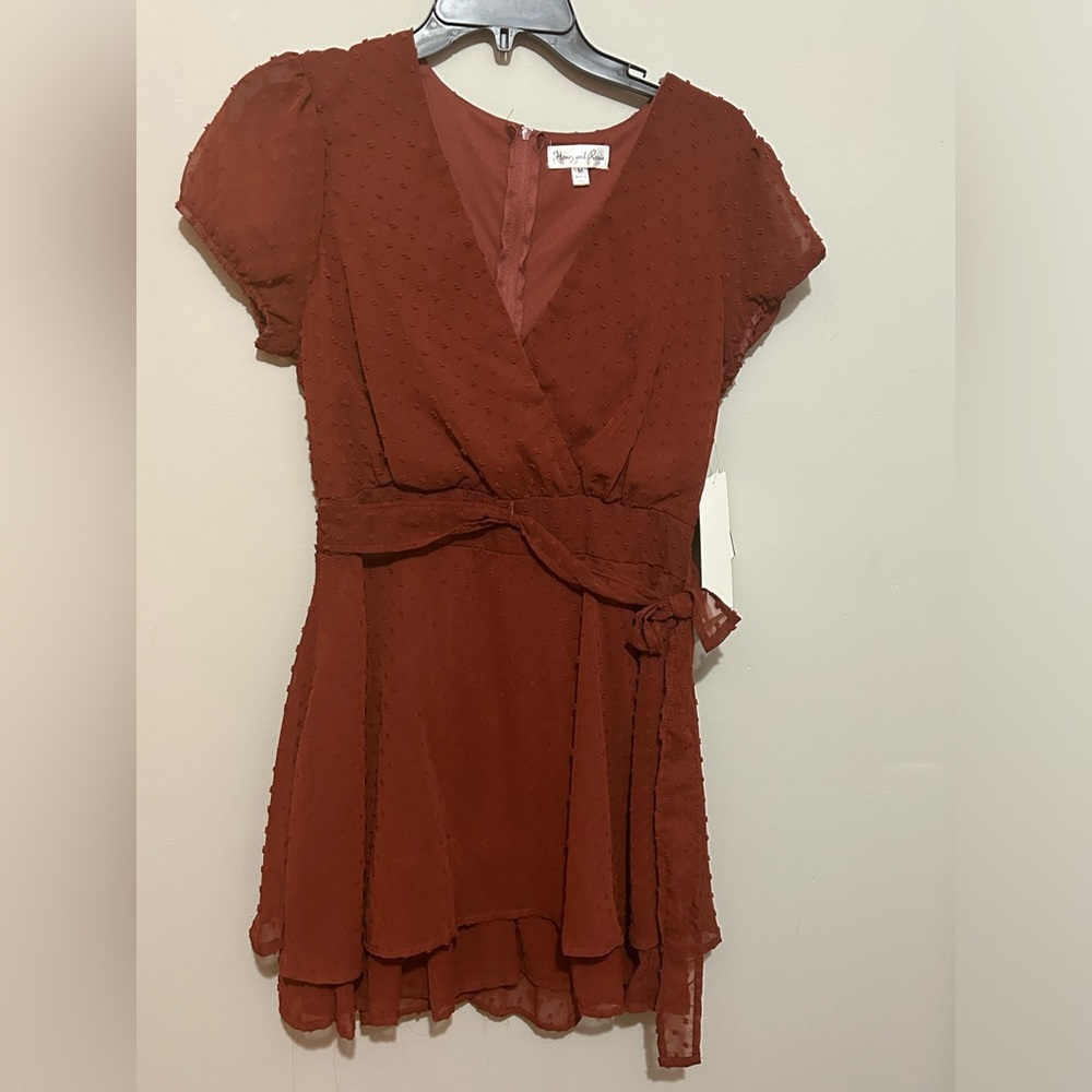 Honey & Rosie Rust‎ Brown Junior Summer Spring Dress sz M Med - NEW